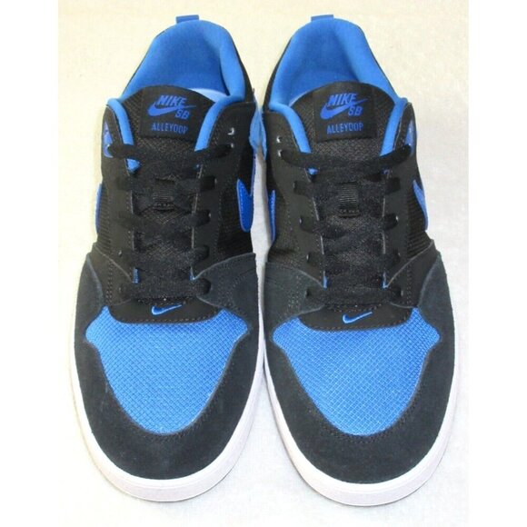 Nike Men\'s SB Alleyoop Classic Suede Mesh Shoes Black Royal Blue Sizes NIB